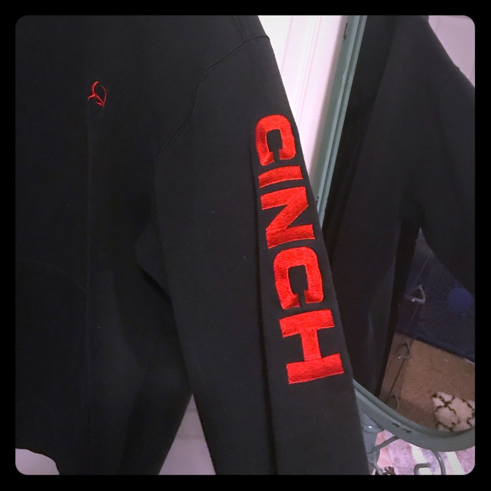 Black and Red Cinch Hoodie